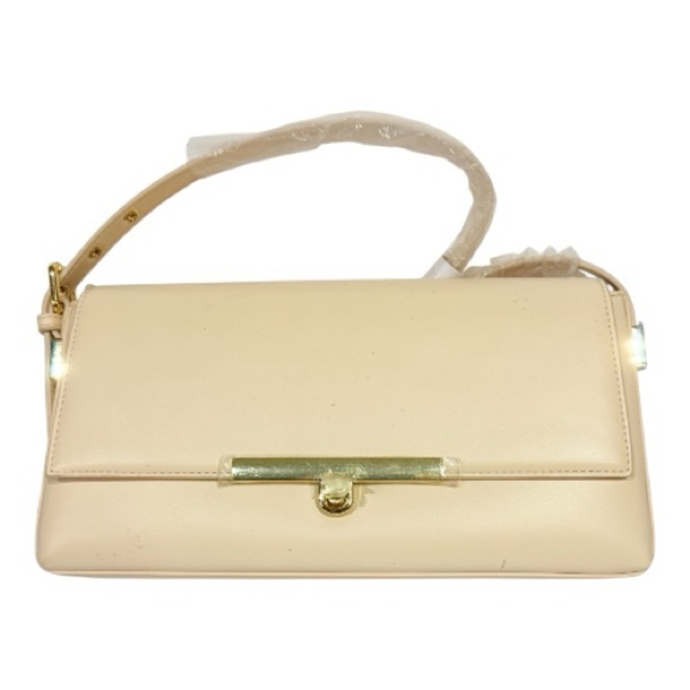 Simple Retro | Beige Vegan Leather Shoulder Bag